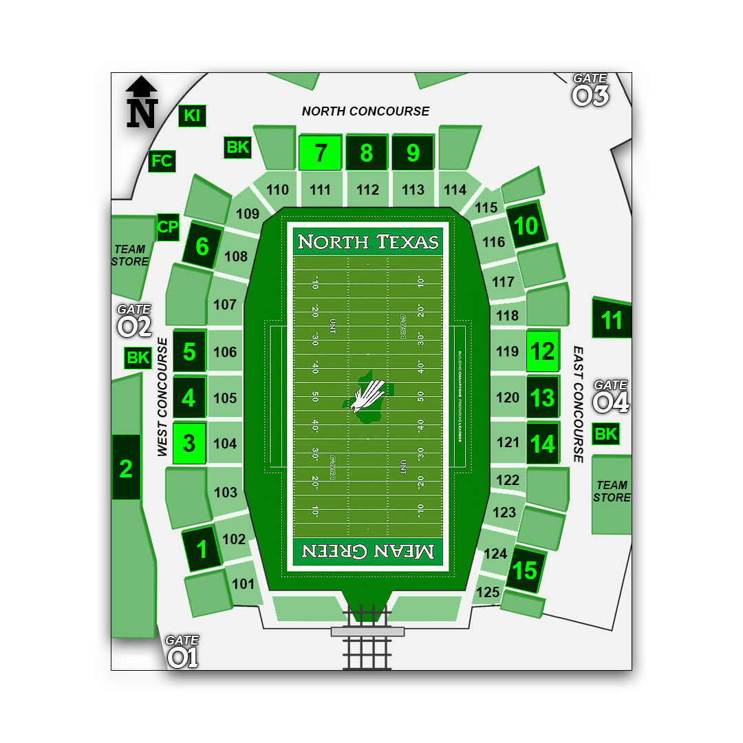 Apogee Stadium concessions map - Poppy's Kettle Corn