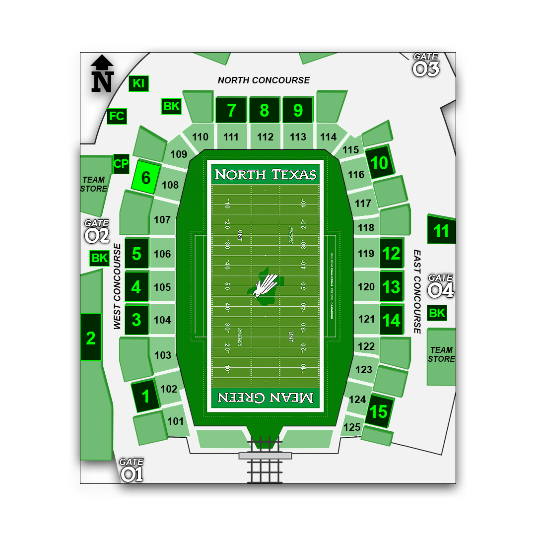 Apogee Stadium concessions map - Syracuse's Backyard Grillers