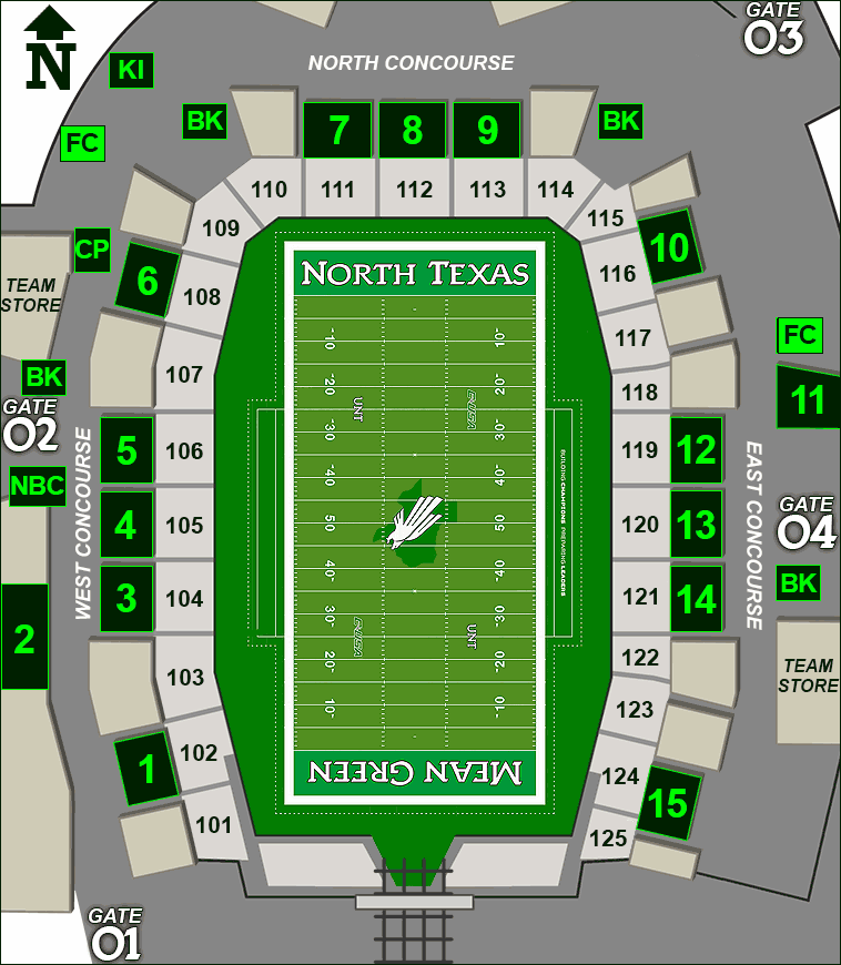 Apogee Stadium concessions map - Fletcher's Corny Dogs