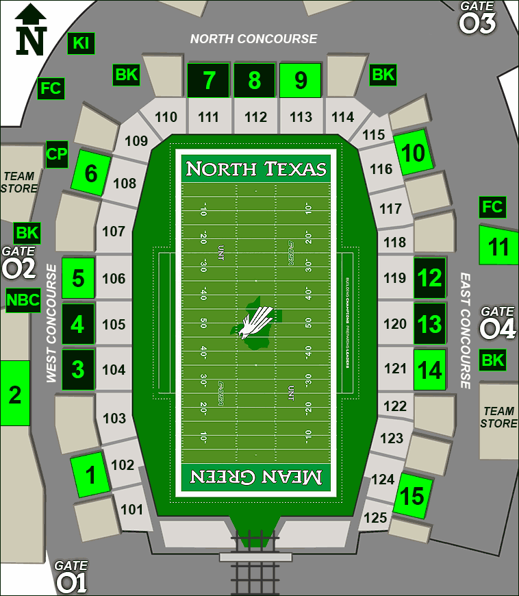 Apogee Stadium concessions map - Lemon Chill