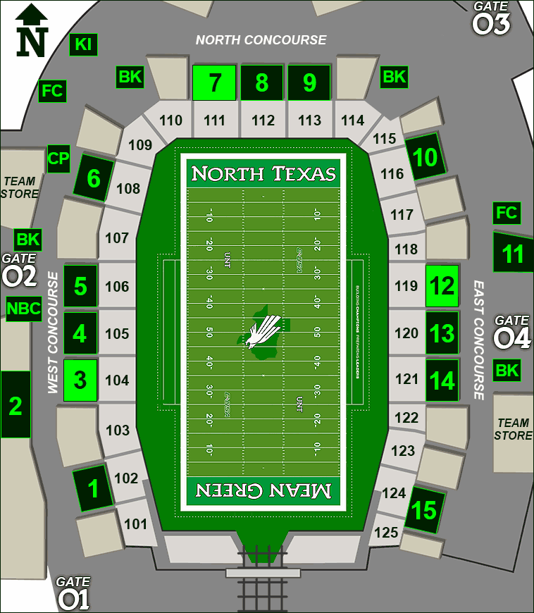Apogee Stadium concessions map - Poppy's